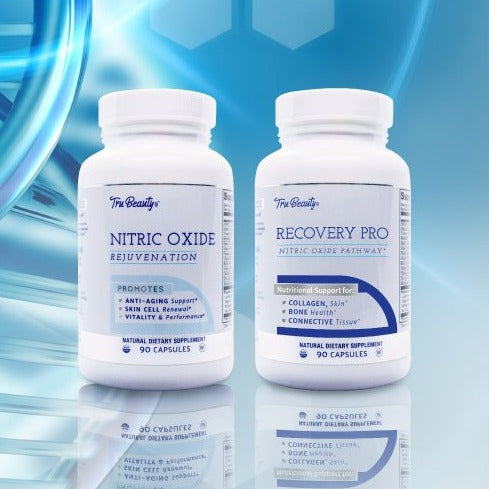Bottles of TruBeauty Nitric Oxide Rejuvenation and Recovery Pro